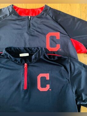 Cleveland Indians Lightweight Jersey Pair Quarter Zip Mesh Size XL Guardians